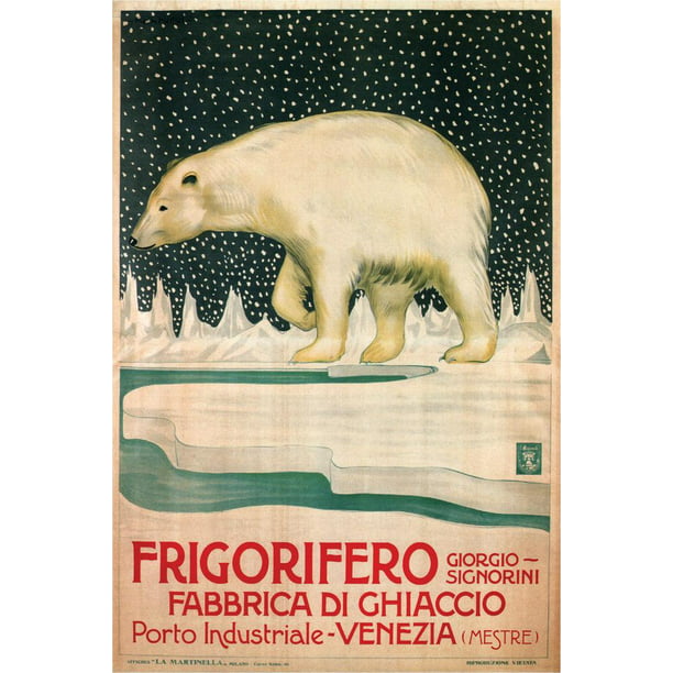 Polar Bear Frigorifero Vintage Advertisement Art Print Poster 24x36 inch